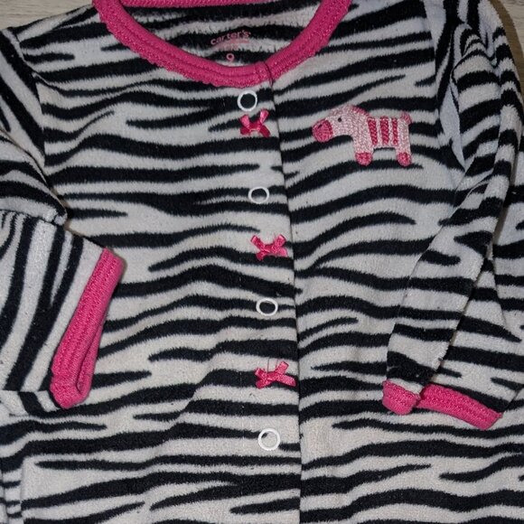 Vintage Y2K Carter's Zebra Theme Baby Girls Clothes 4pc Lot Size 9 - 12 Mos - Picture 3 of 5